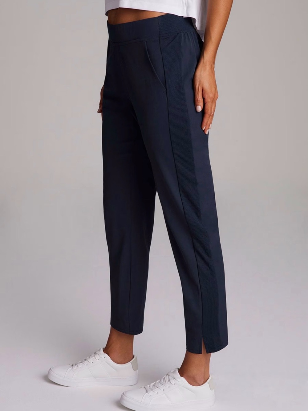 RBX city stretch everyday ribbed ankle pants - Navy